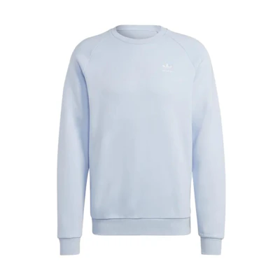 adidas Trefoil Essentials Crewneck Sweatshirt Dawn Blue Mens Long Sleeve Pullover IA4822