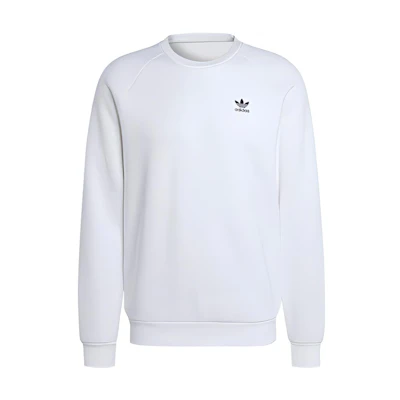 adidas Trefoil Essentials Crewneck Sweatshirt White Logo Long Sleeve IA4820