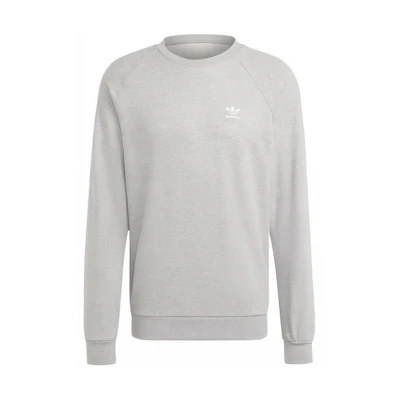 adidas Trefoil Essentials Embroidered Logo Long Sleeve Sweatshirt Men Grey IA4806