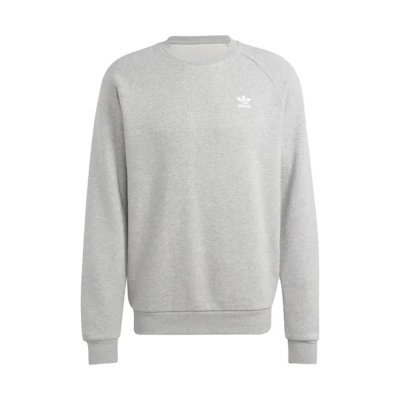 adidas Trefoil Essentials Gray Crewneck Sweatshirt Long Sleeve Logo IA4829