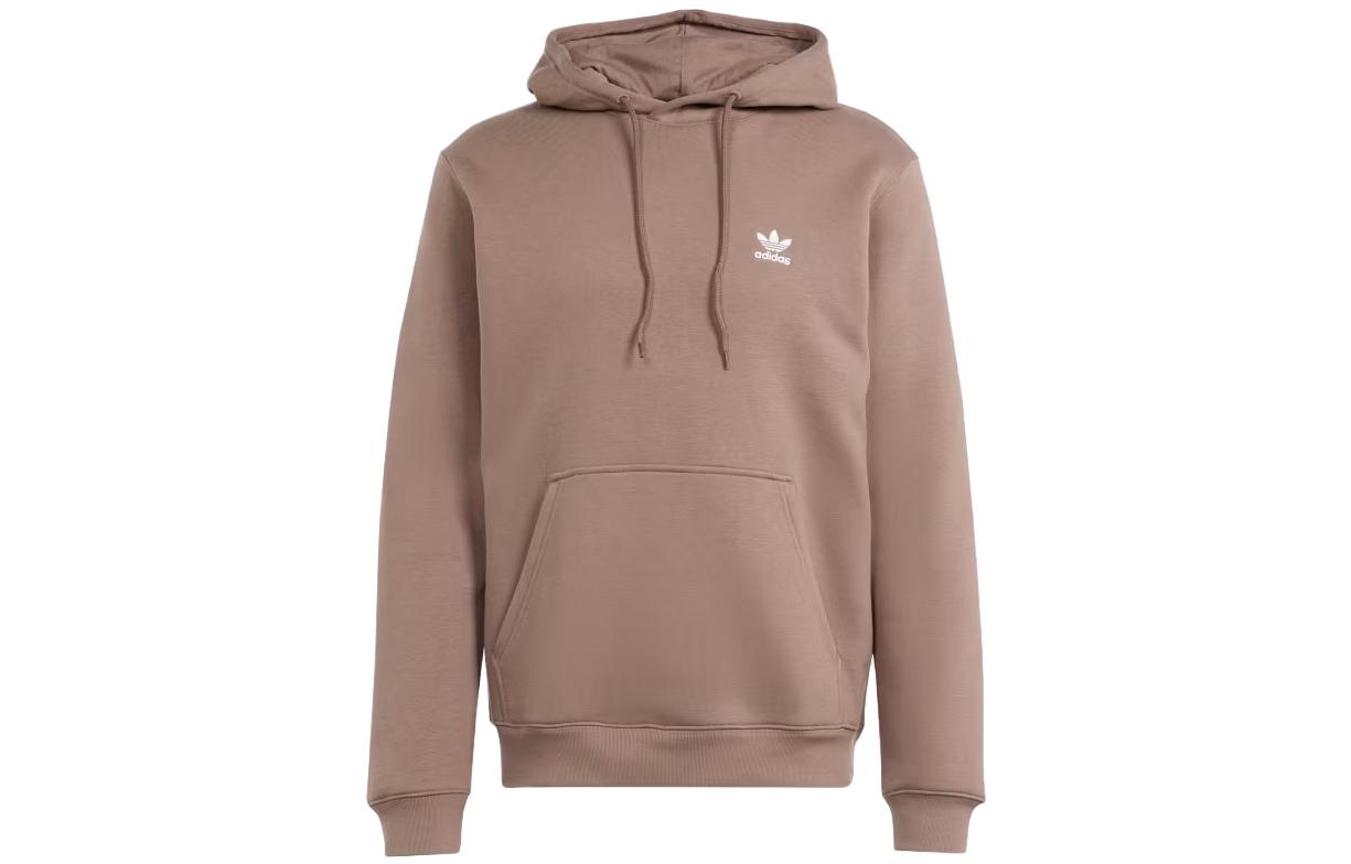 adidas Trefoil Essentials Hoodie Earth Tone Pullover Sweatshirt IR7786