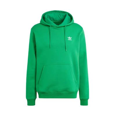 adidas Trefoil Essentials Hoodie Green Solid Color Logo Pullover IM4528