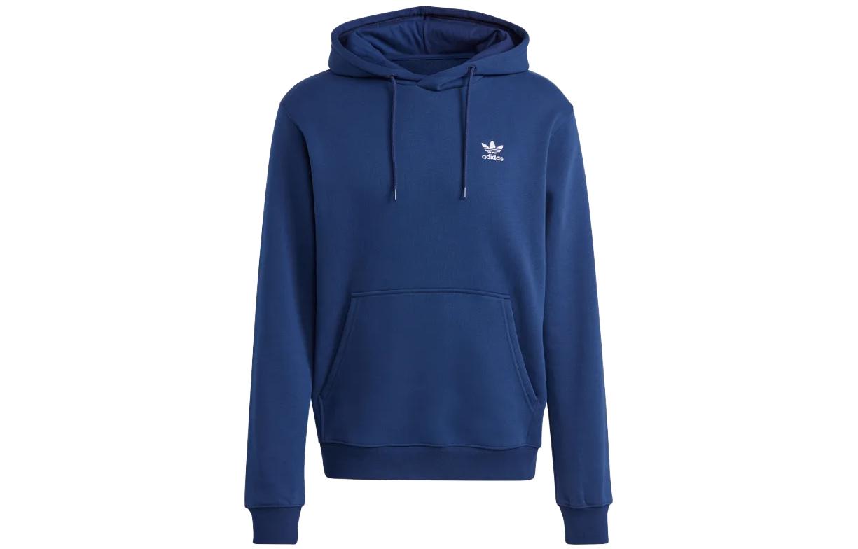 adidas Trefoil Essentials Hoodie Navy Blue Logo Pullover IM4524