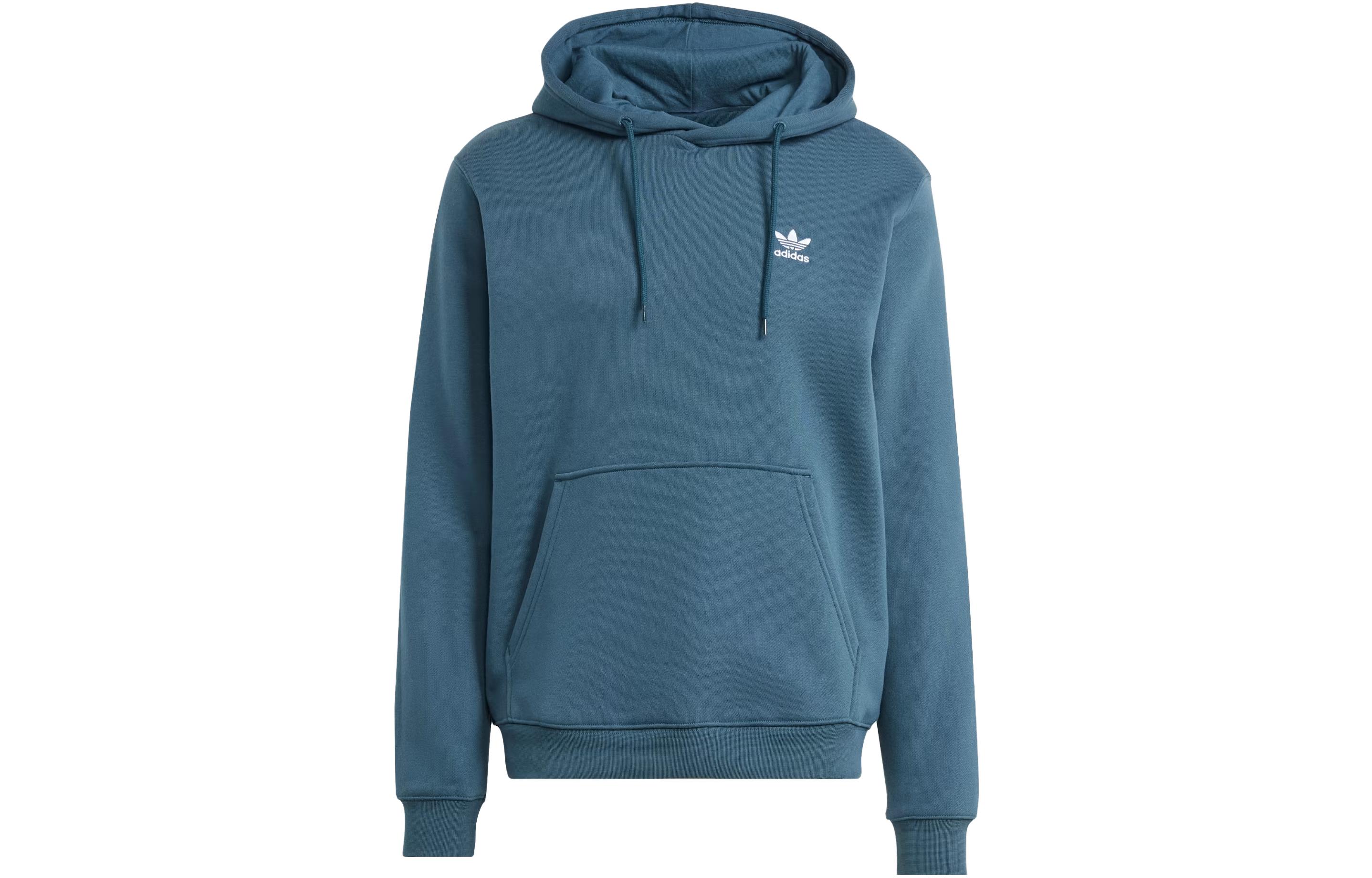 adidas Trefoil Essentials Hoodie Night Navy Logo Pullover Sweatshirt IM4527