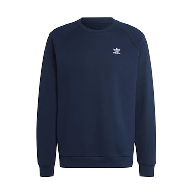 adidas Trefoil Essentials Navy Crewneck Sweatshirt Simple Logo Design IA4827