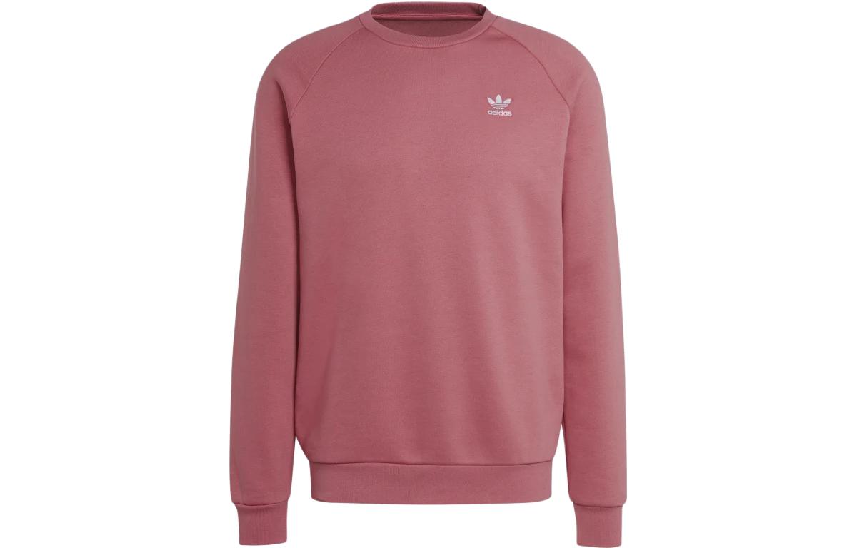 adidas Trefoil Essentials Pink Crewneck Sweatshirt Casual Logo Pullover IA4823