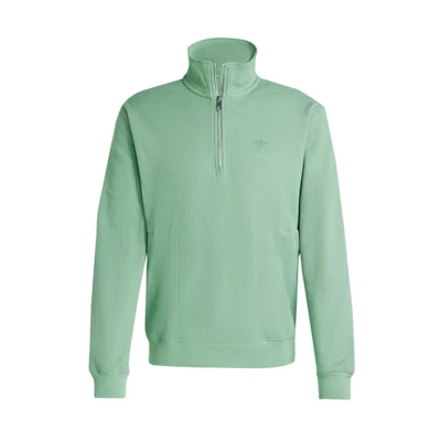adidas Trefoil Essentials Waffle Half-Zip Green Sweatshirt - Casual Comfort IY2306