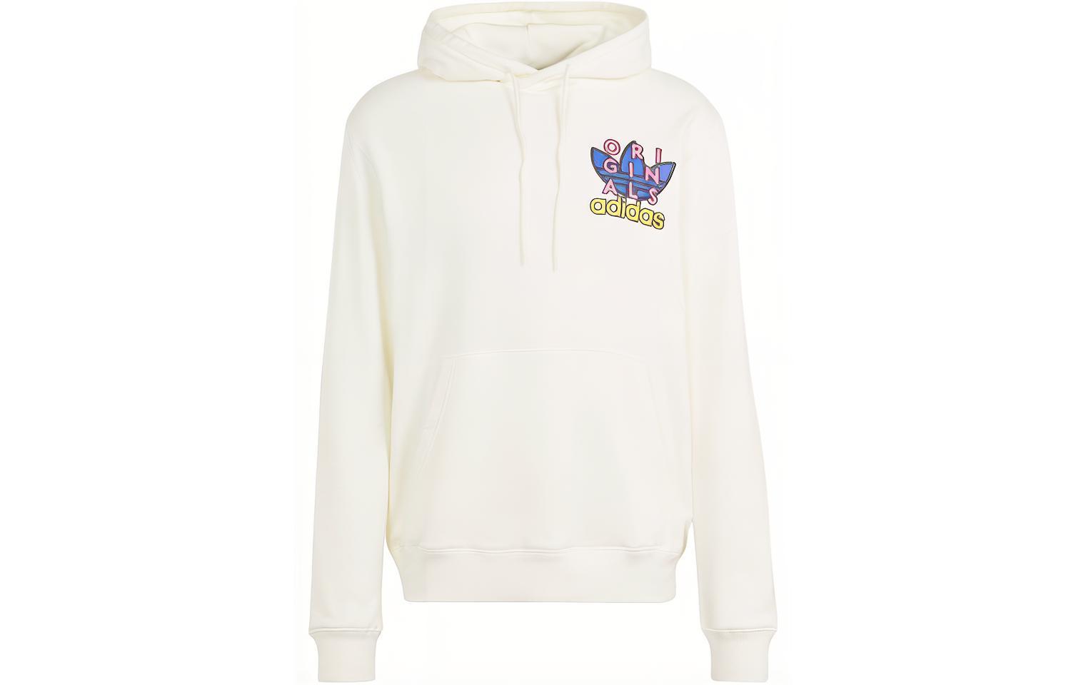 adidas Trefoil Graffiti Logo Graphic Hoodie White - Long Sleeve IS2916