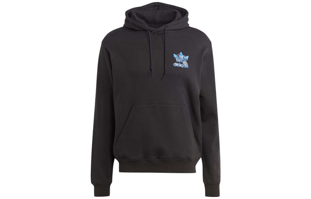 adidas Trefoil Graphic Liquid Logo Hoodie Black Casual Pullover II8170