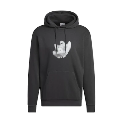 adidas Trefoil Graphic Print Hoodie Gray - Long Sleeve Pullover HS3051