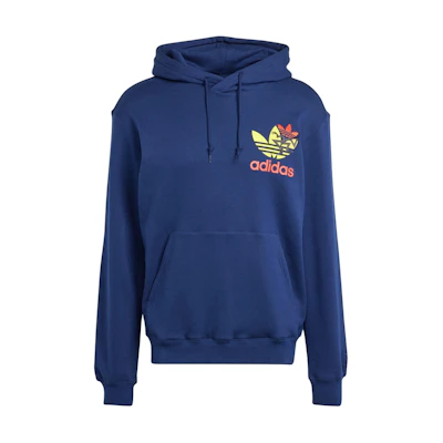 adidas Trefoil Hoodie Navy Blue Logo Printed Long Sleeve Pullover IM9682