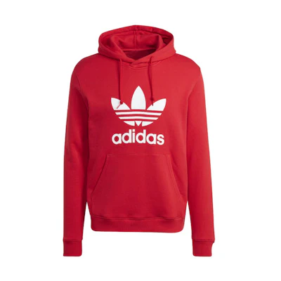 adidas Trefoil Letter Logo Print Loose Hoodie Scarlet Red - IM4497