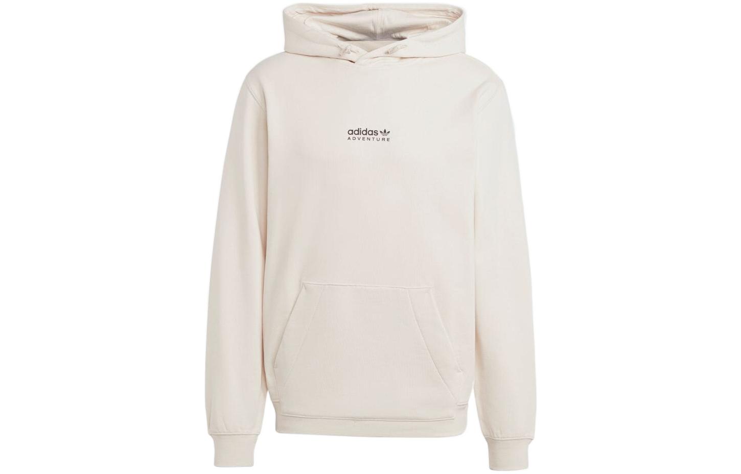 adidas Trefoil Letter Logo Print Pullover Hoodie - Miracle White IC2357