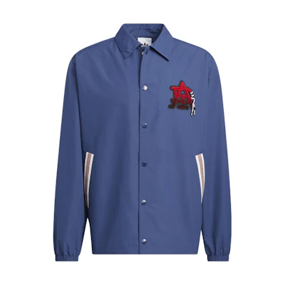 adidas Trefoil Logo Coach Jacket Shirt Collar Blue Outerwear HS1993