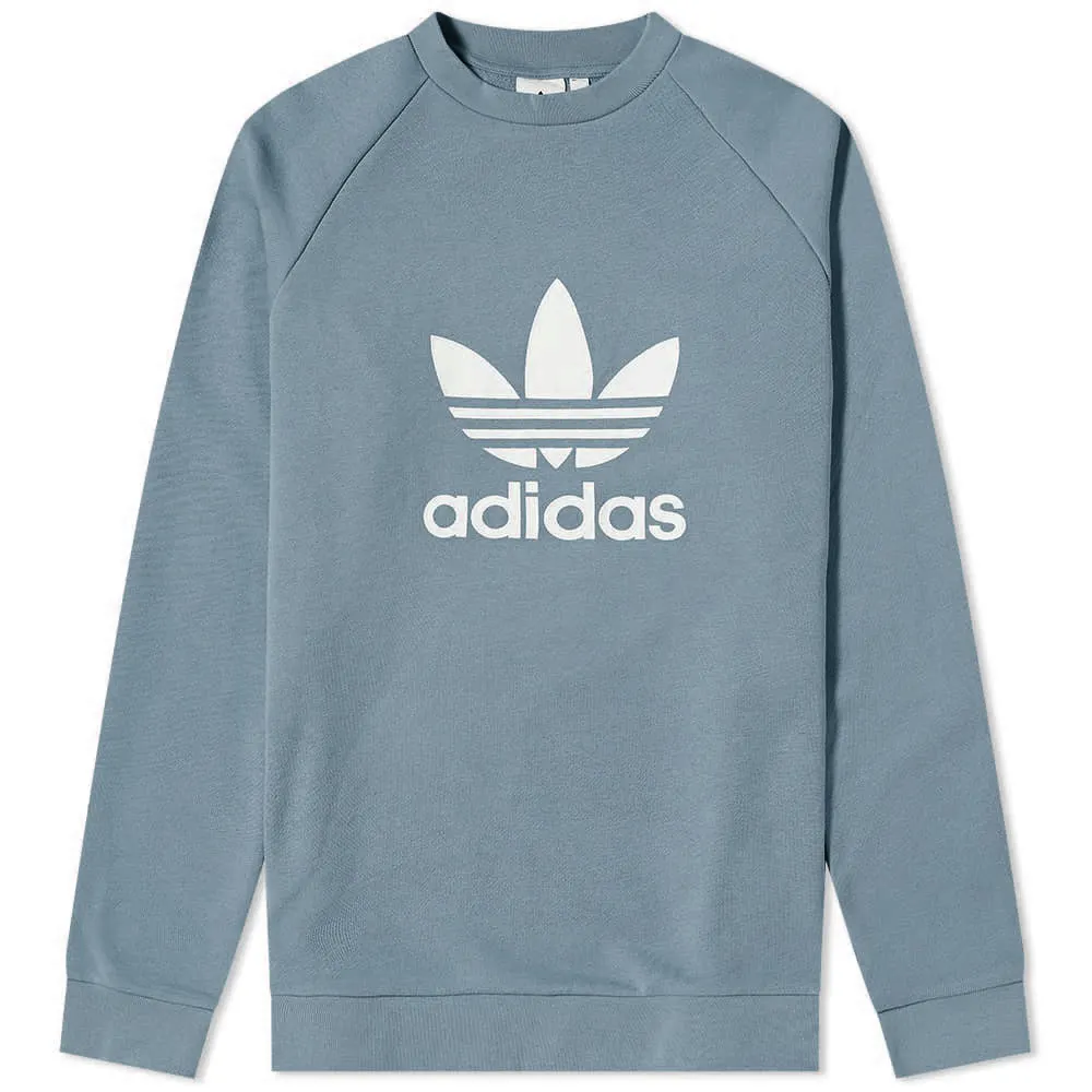 adidas Trefoil Logo Cotton Crewneck Sweatshirt Navy Blue - GN3471