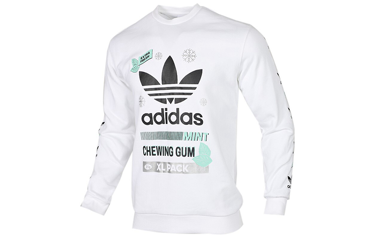 adidas Trefoil Logo Crewneck Sweatshirt White - Classic Pullover FP7706