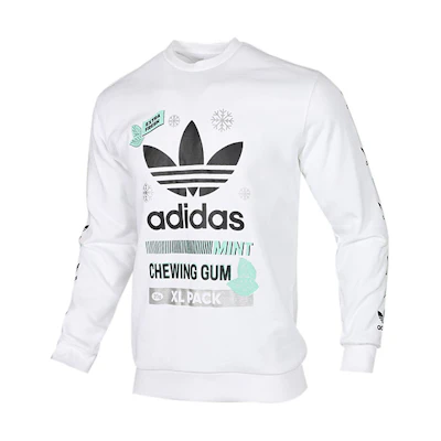 adidas Trefoil Logo Crewneck Sweatshirt White - Classic Pullover FP7706
