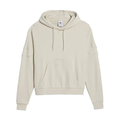 adidas Trefoil Logo Embroidered Hoodie Beige Unisex HK9899