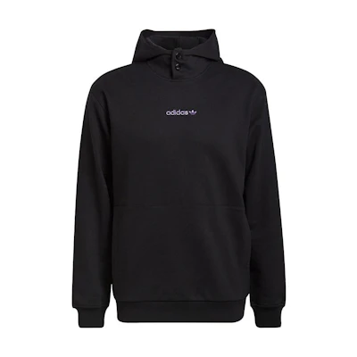 adidas Trefoil Logo Embroidered Hoodie Black Casualwear HN0381