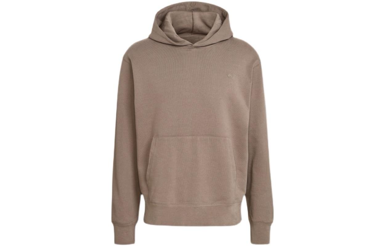 adidas Trefoil Logo Embroidered Pullover Hoodie Brown Retro Sportswear HN6932