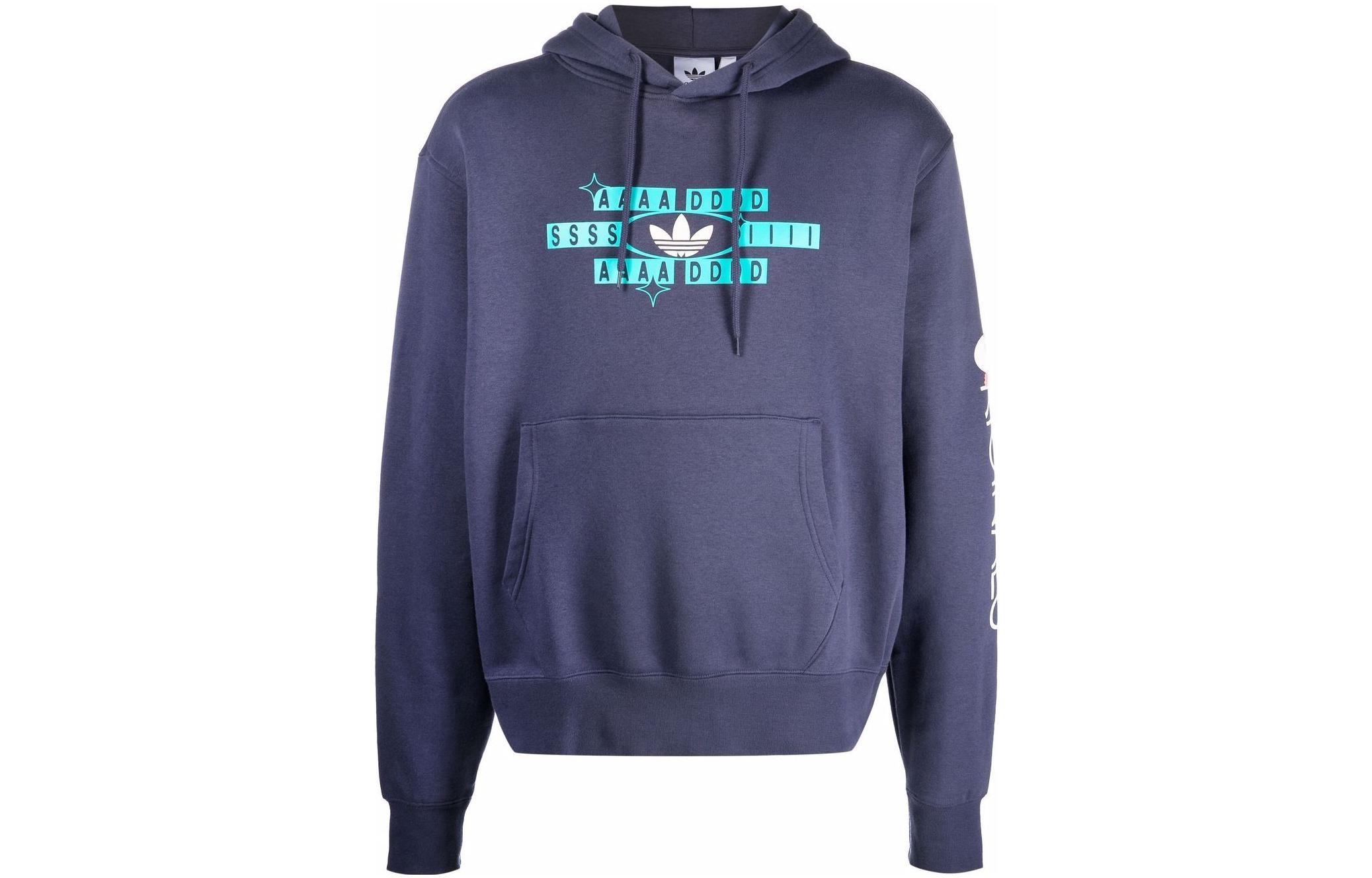 adidas Trefoil Logo Kangaroo Pocket Hoodie Blue - Long Sleeve HC2122
