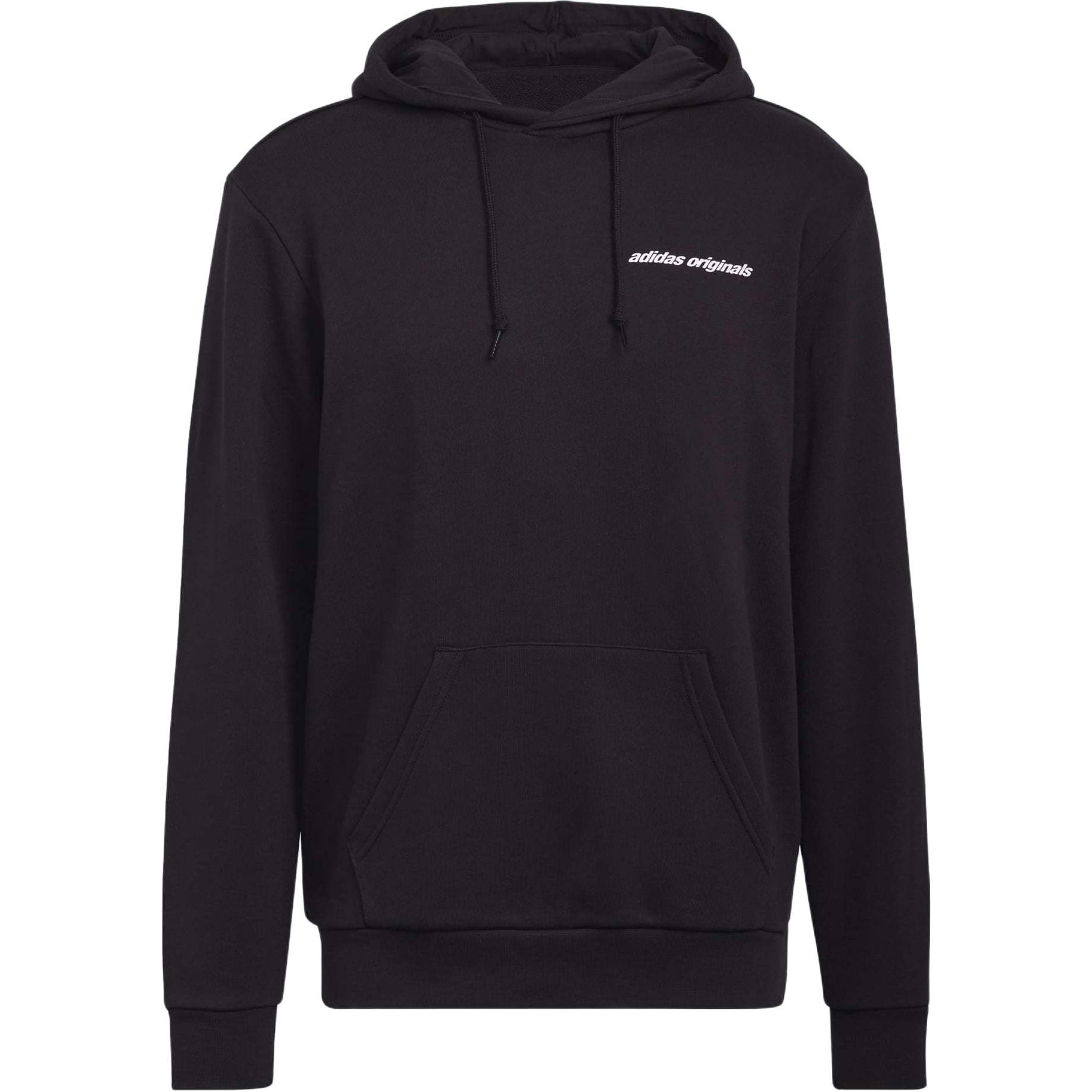 adidas Trefoil Logo Print Hoodie Black HC7180