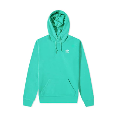 adidas Trefoil Logo Print Hoodie Light Green Long Sleeve HE9420