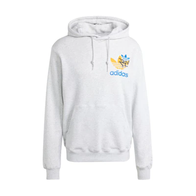 adidas Trefoil Logo Print Hoodie Long Sleeve Light Gray Sweatshirt IS2913