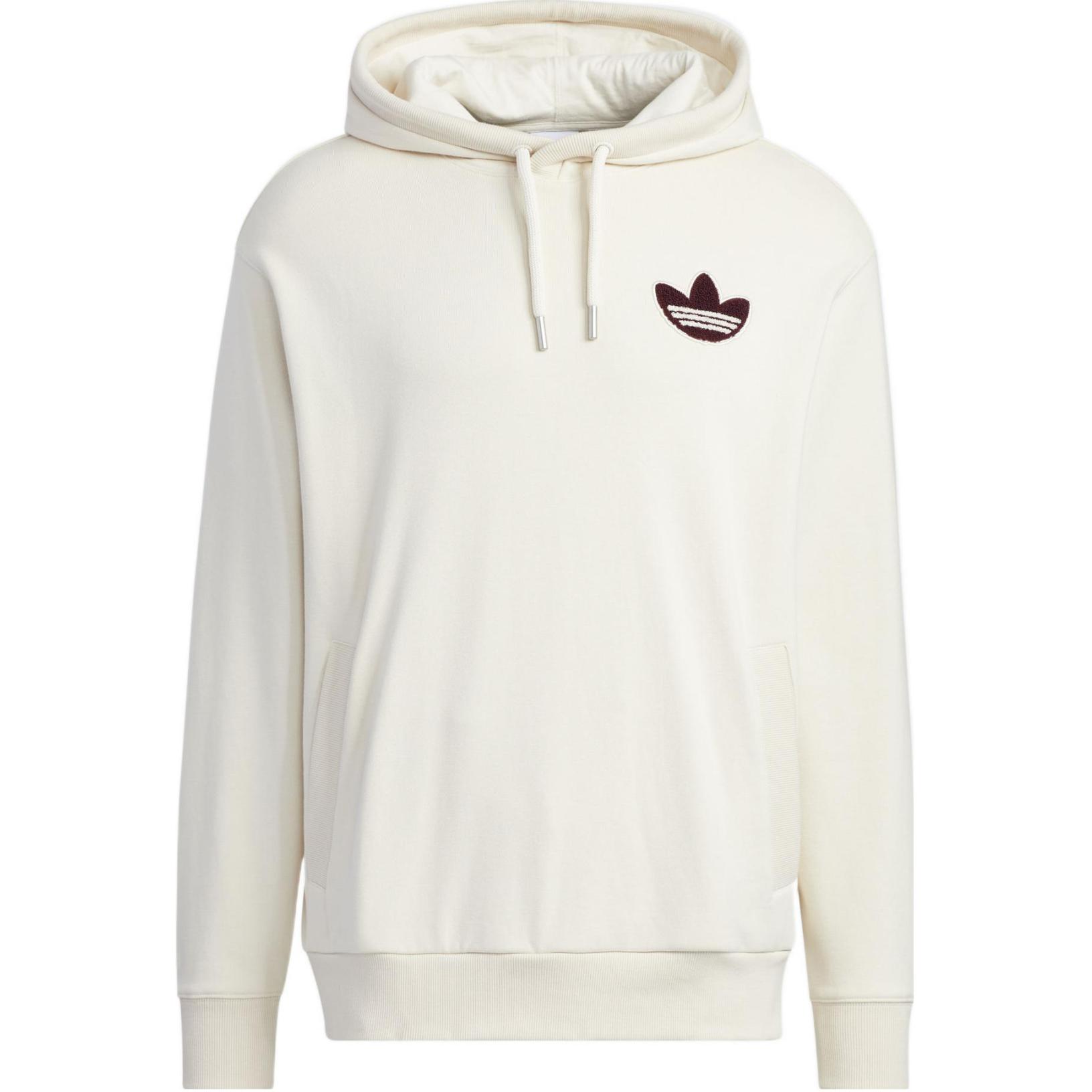 adidas Trefoil Logo Print Pullover Hoodie Beige () HY7230