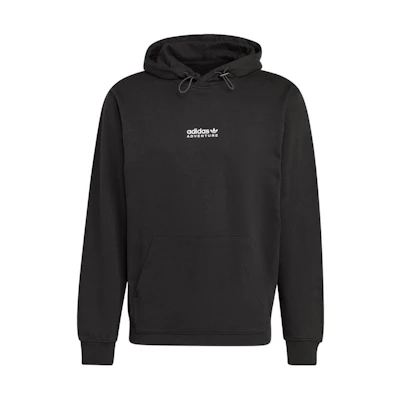 adidas Trefoil Logo Print Pullover Hoodie Black IC2358