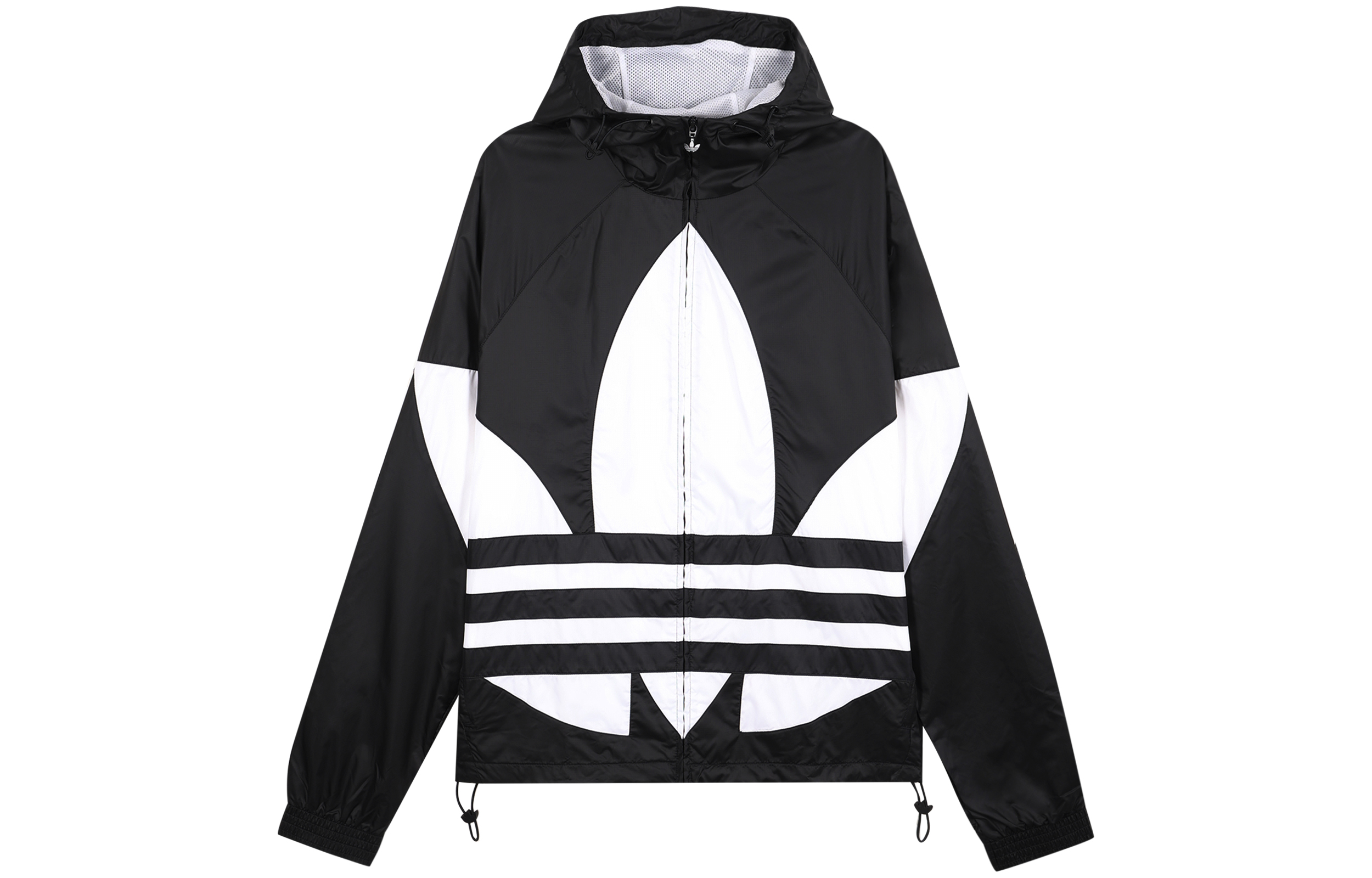 adidas Trefoil Logo Print Woven Hooded Jacket FM3757