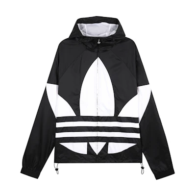 adidas Trefoil Logo Print Woven Hooded Jacket FM3757