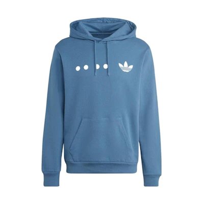 adidas Trefoil Logo Printed Hoodie Unisex Gray Blue HK2762
