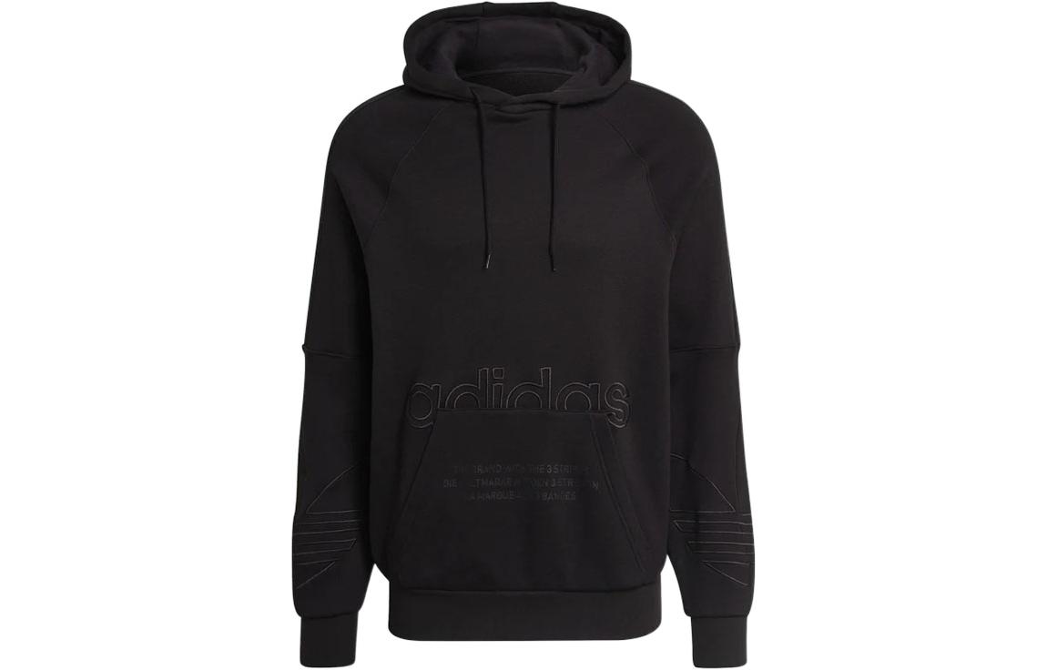 adidas Trefoil Logo Pullover Hoodie Black Long Sleeve H13453