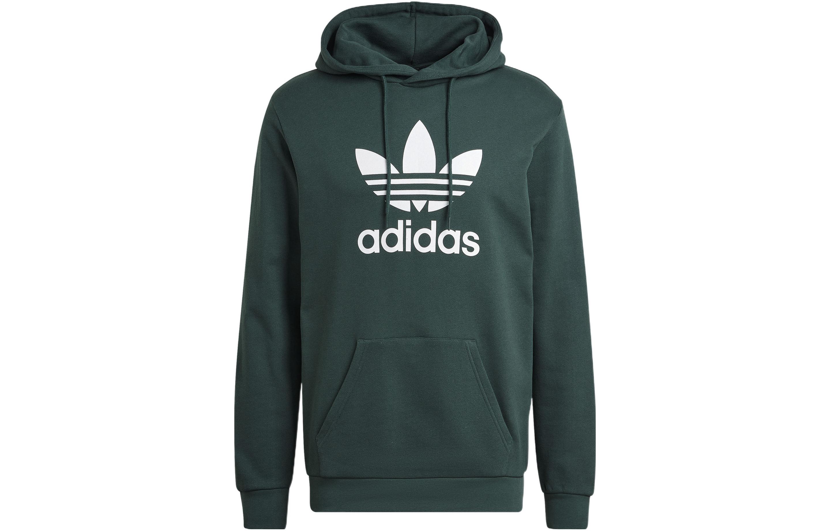 adidas Trefoil Logo Pullover Hoodie Deep Green HK7270