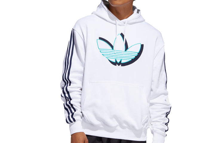 adidas Trefoil Logo Pullover Hoodie White - FM1502