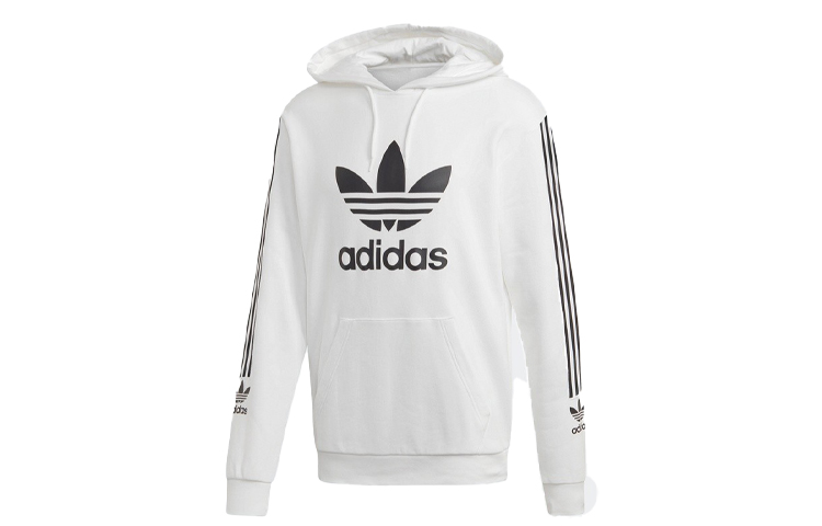 adidas Trefoil Logo Pullover Hoodie White FL8909