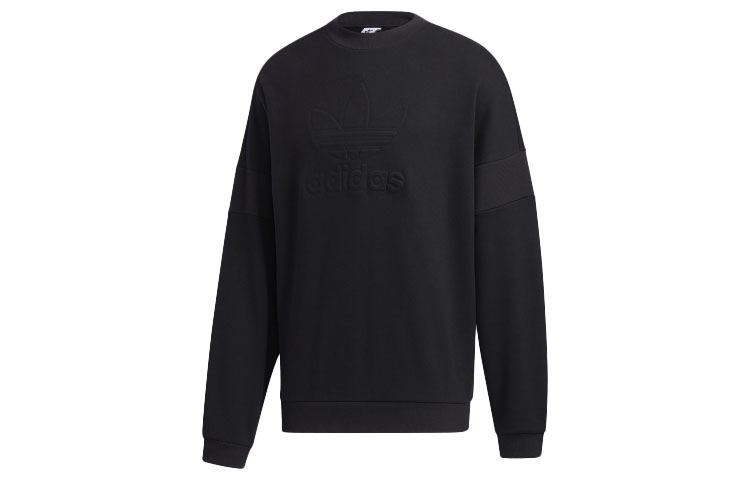 adidas Trefoil Logo Pullover Sweatshirt Black Casual Sportswear GT7297