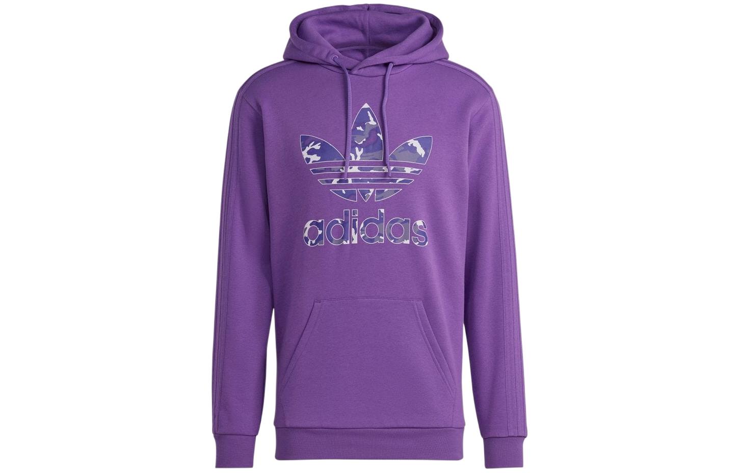 adidas Trefoil Logo Purple Pullover Hoodie Long Sleeve HZ1162