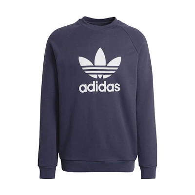 adidas Trefoil Logo Retro Crewneck Sweatshirt Navy Blue Style HE9490