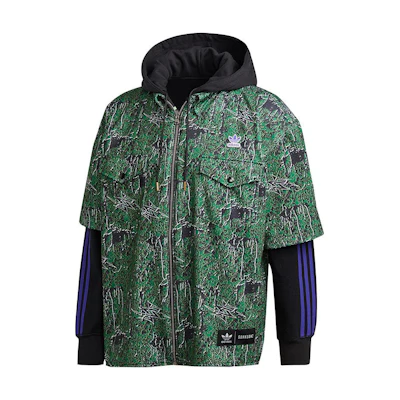 adidas Trefoil Logo Reversible Zip-Up Jacket Green - FS8917