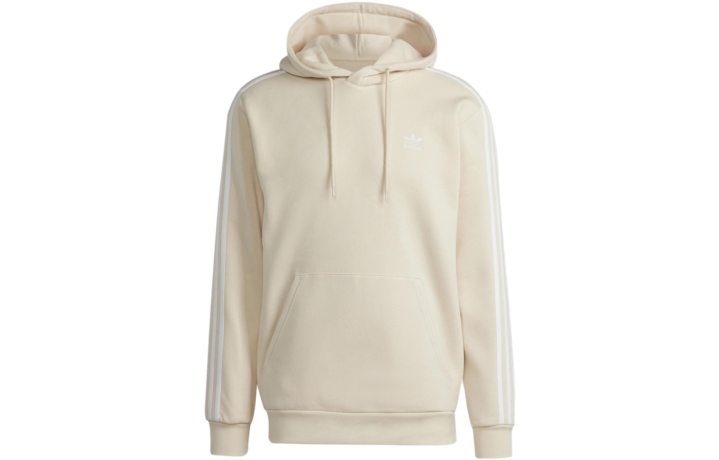 adidas Trefoil Logo Three-Stripes Hoodie White Long Sleeve IB1416