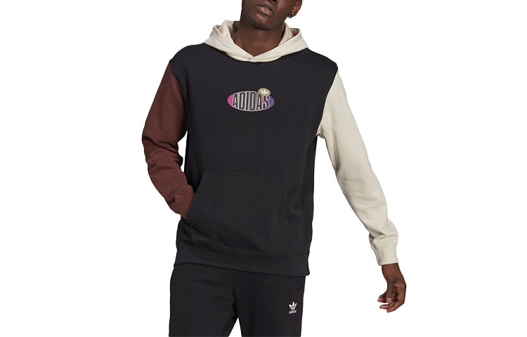adidas Trefoil Logo Two-Tone Pullover Hoodie Yellow/White HI5264