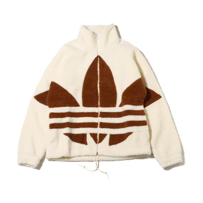 adidas Trefoil Logo Zip-Up Stand Collar Beige Jacket Unisex Long Sleeve HR3181