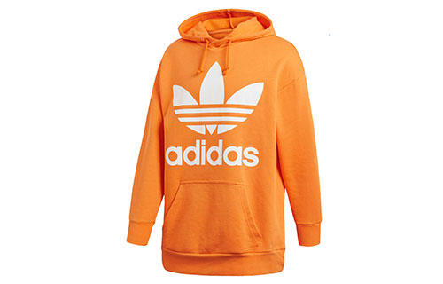 adidas Trefoil Oversized Pullover Hoodie in Orange DH5768