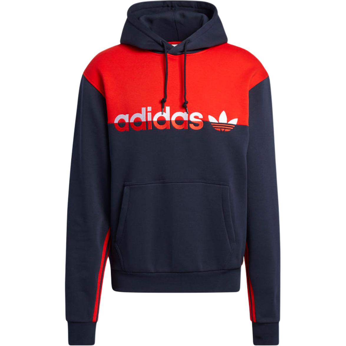 adidas Trefoil Patchwork Logo Colorblock Hoodie Casual Long Sleeve H31273