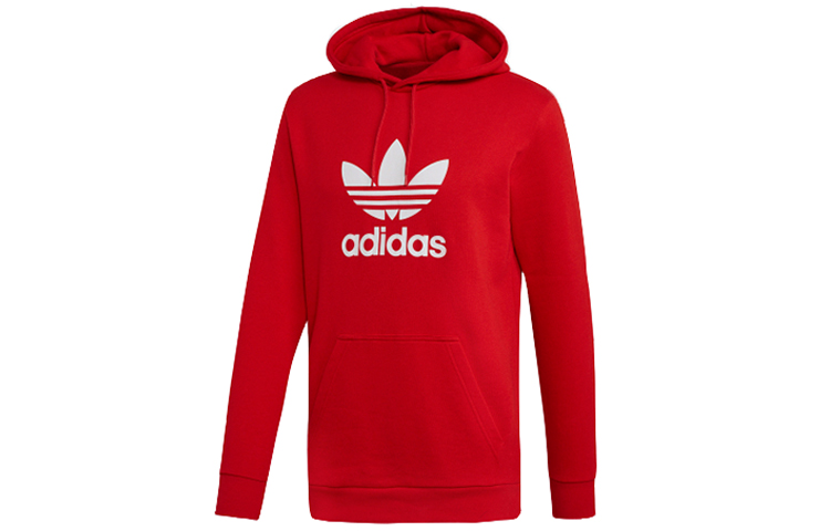 adidas Trefoil Red Drawstring Hoodie EJ9680