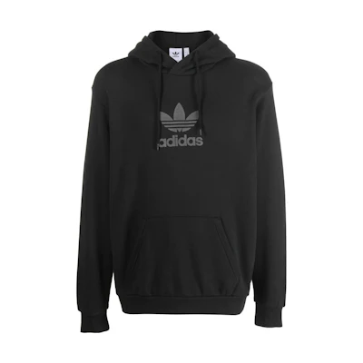 adidas Trefoil Series Black Embroidered Logo Drawstring Hoodie HS8895
