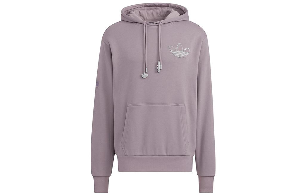 adidas Trefoil Solid Color Embroidered Hoodie Purple - HS2000