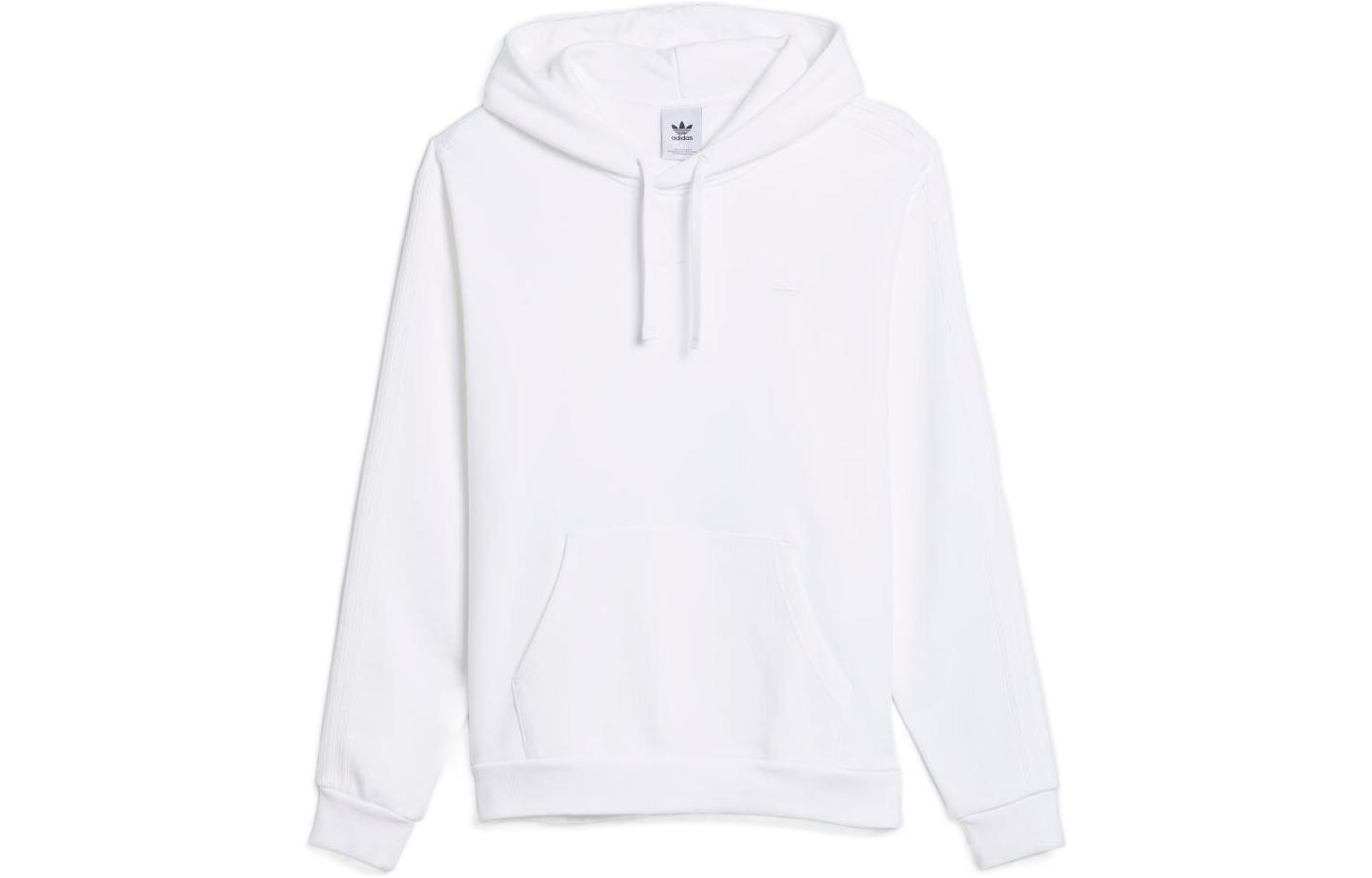 adidas Trefoil Solid Color Embroidered Logo Hoodie Unisex White HK9867
